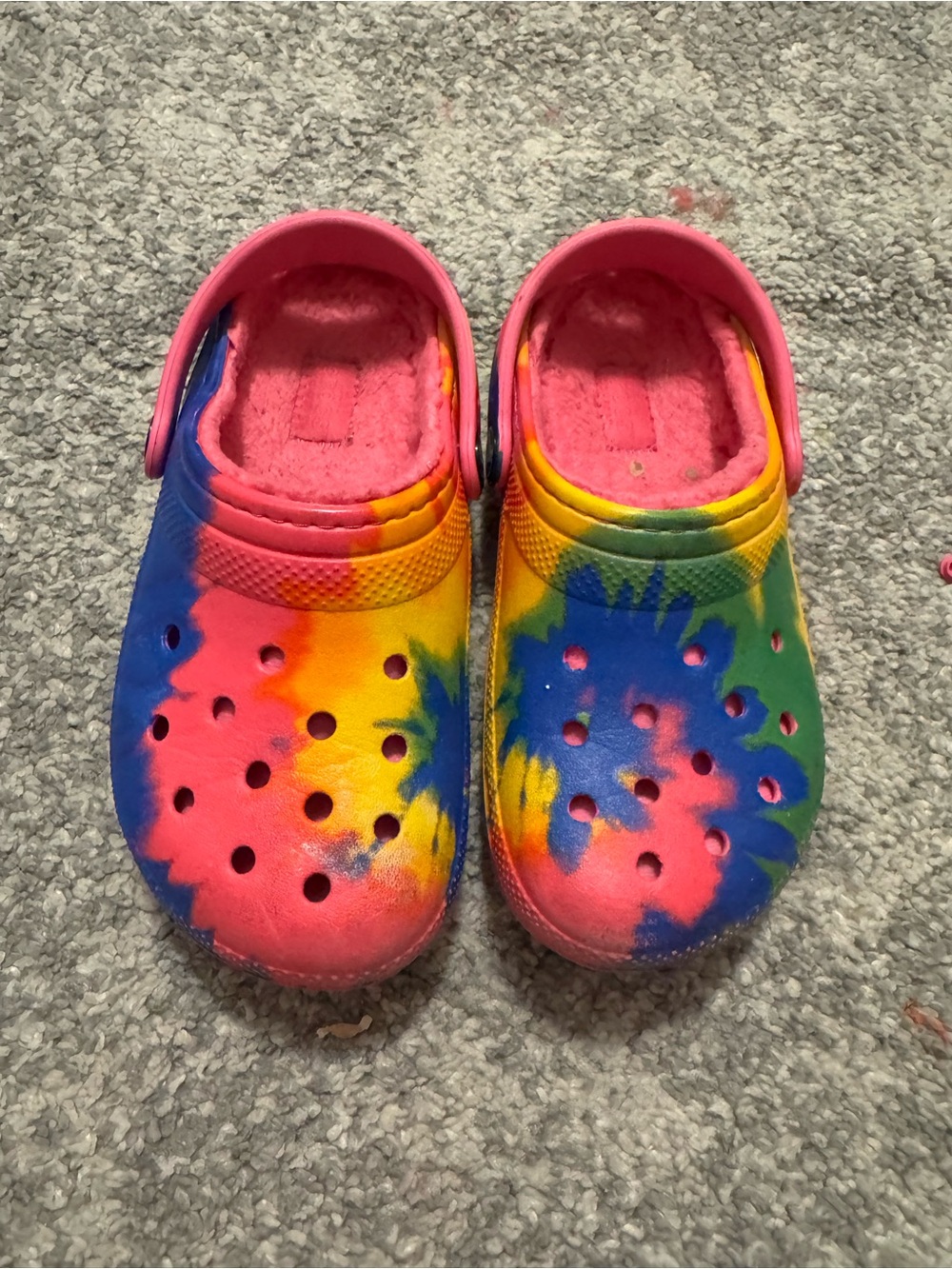 Tie-Dye CROCS C12 with Pink Lining